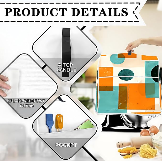 Mixer Dust Cover for 6-8 Qt Stand Mixer, Cloth Cover - Image 3