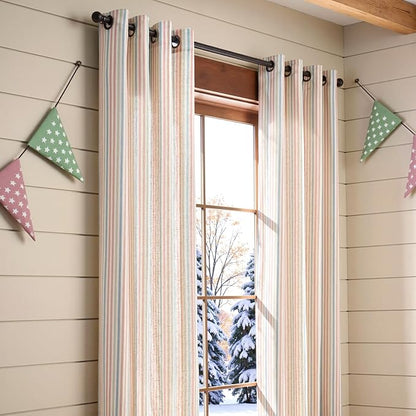 Vangao Linen Striped Nursery Curtains Boho Tickingstripe Light Filtering Window - Image 5