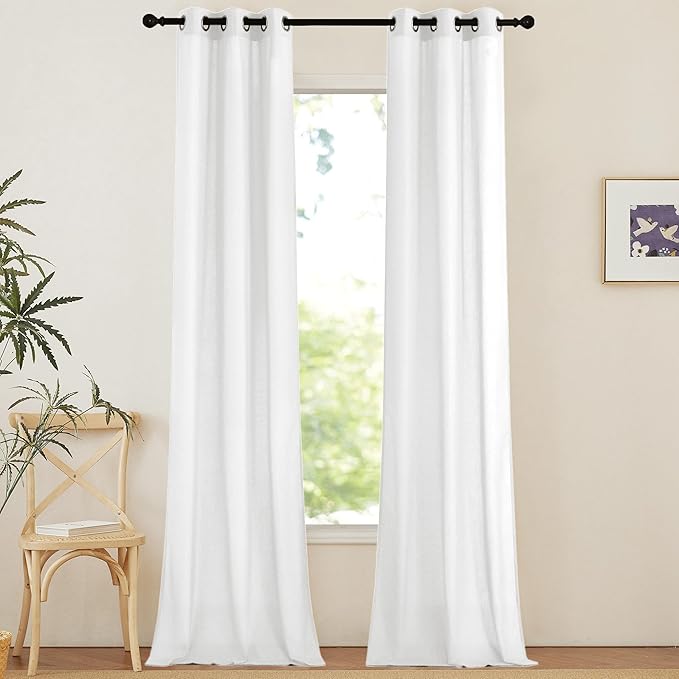 NICETOWN Linen Curtains 96 inches Long by NICETOWN