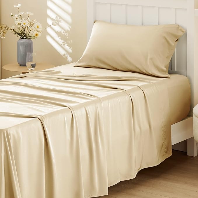 Bedsure Cooling Sheets Twin, Rayon Derived from Bamboo, Breathable & Soft Twin by BEDSURE