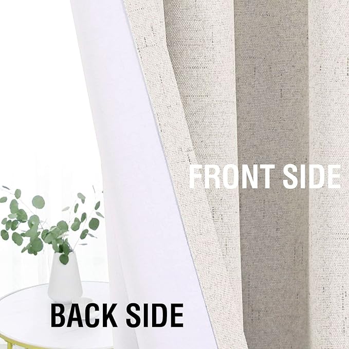 H.VERSAILTEX Linen Look 100% Blackout Curtains 45 Inches Long - Image 6