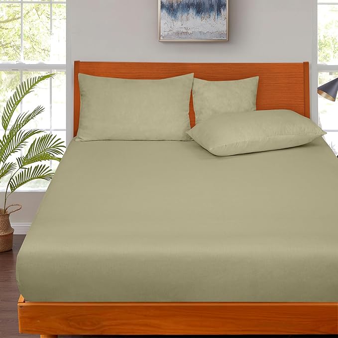 ROYALE LINENS 300 Thread Count 100% Long Staple Combed Cotton Fitted Sheet Full - Image 5