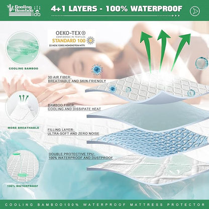 UNILIBRA Twin XL Size Waterproof Mattress Protector, 3D Air Rayon Made from - Image 3