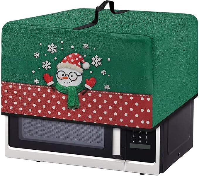 Microwave Oven Universal Dust Cover, Christmas Snowman Waterproof Polyester by Unknown