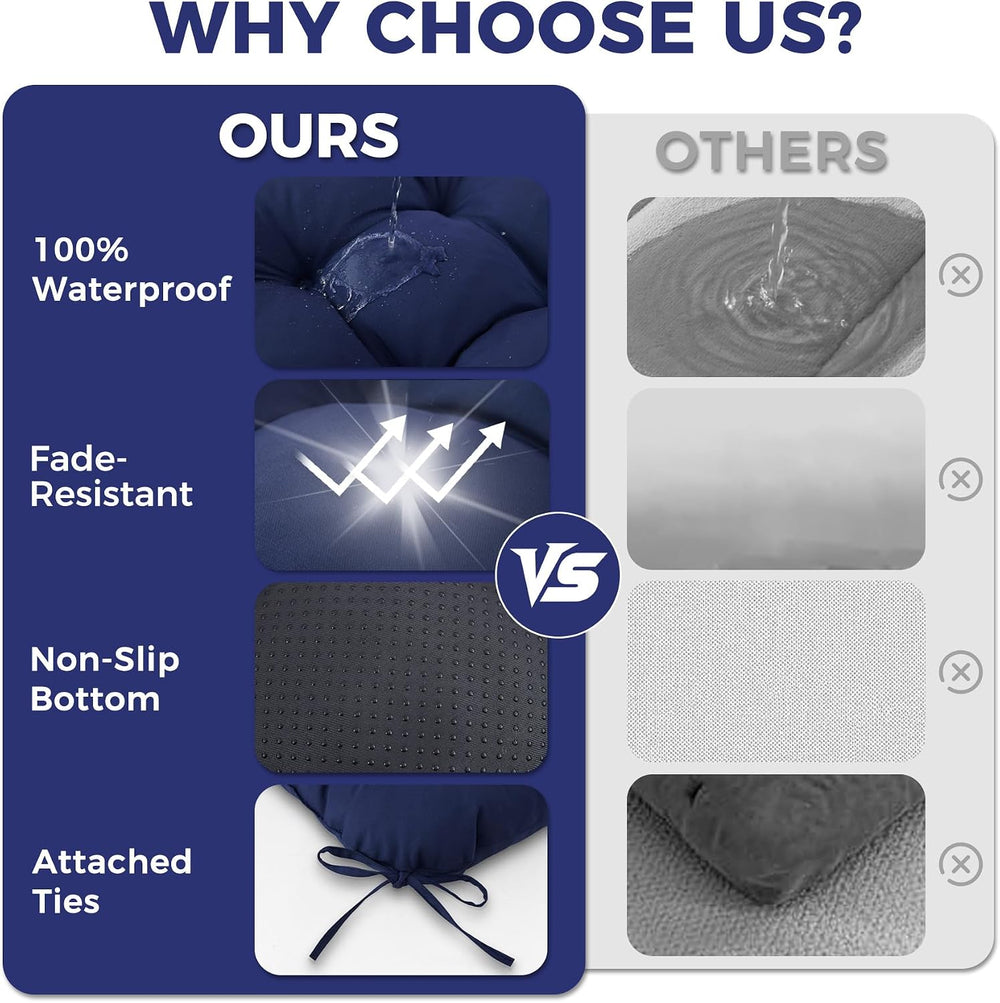 IASEAHK Outdoor Chair Cushions Set of 2, 19" x 19" x 5", Water...