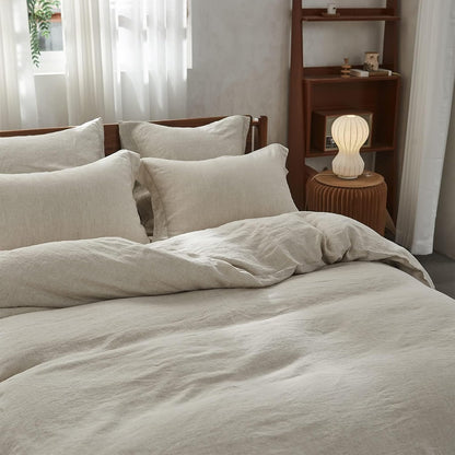 simple&opulence 100% french flax linen duvet cover set showing dimensions