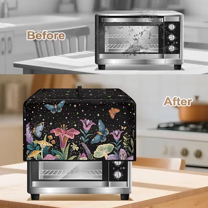 Microwave Oven Cover, Butterfly Heat-Resistant Polyester Machine Protector - Image 4