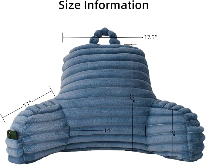 Yaoshuho Large Reading Pillow for Adults, Back Support Pillow for Sitting Up in - Image 2