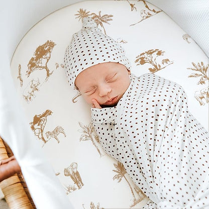 GRSSDER Ultra Soft Bassinet Sheets 2 Pack, Stretchy Breathable Knit Bassinet - Image 3