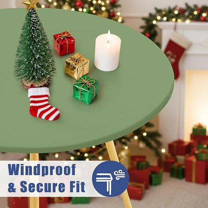 Round Spandex Tablecloth, Elastic Fitted Waterproof Tablecloths - Image 3