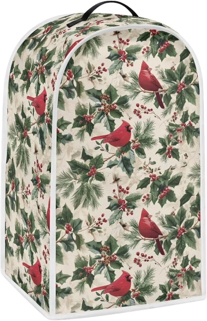 Christmas Teal Blender Cover for Kitchen Countertop Washable Small Appliance by HUISEFOR