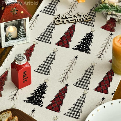 Artoid Mode Xmas Tree Christmas Table Runner, Seasonal Winter Kitchen Dining - Image 3