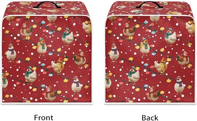 Christmas Rooster Coffee Maker Cover Protector - Image 2