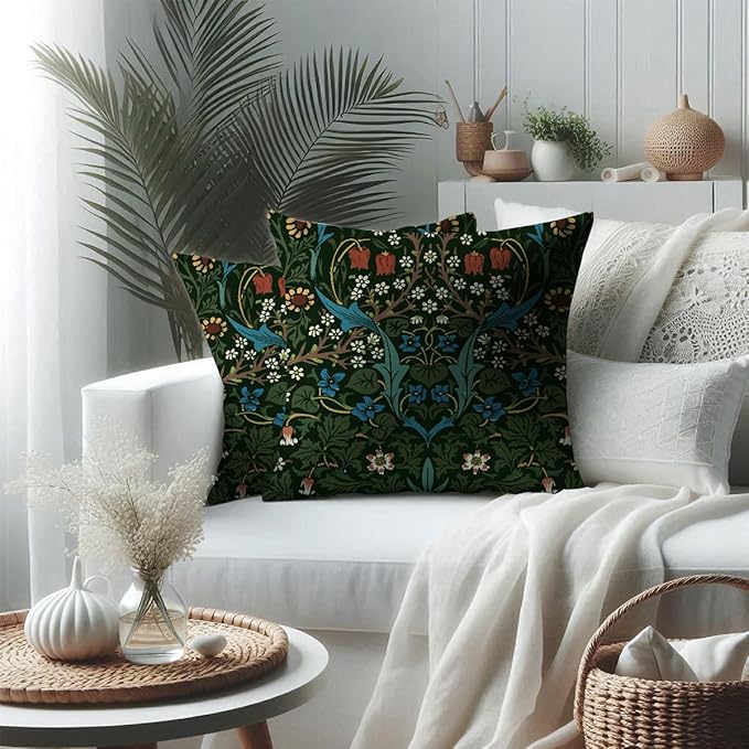 Vintage Flowers Throw Pillow Covers, Pillow Covers 18x18, Retro Botanical - Image 3