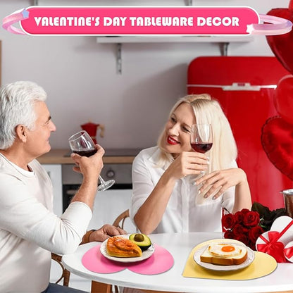 FOBSME 60 Pack Valentine's Day Heart Shape Placemats Paper Love Heart Table - Image 7