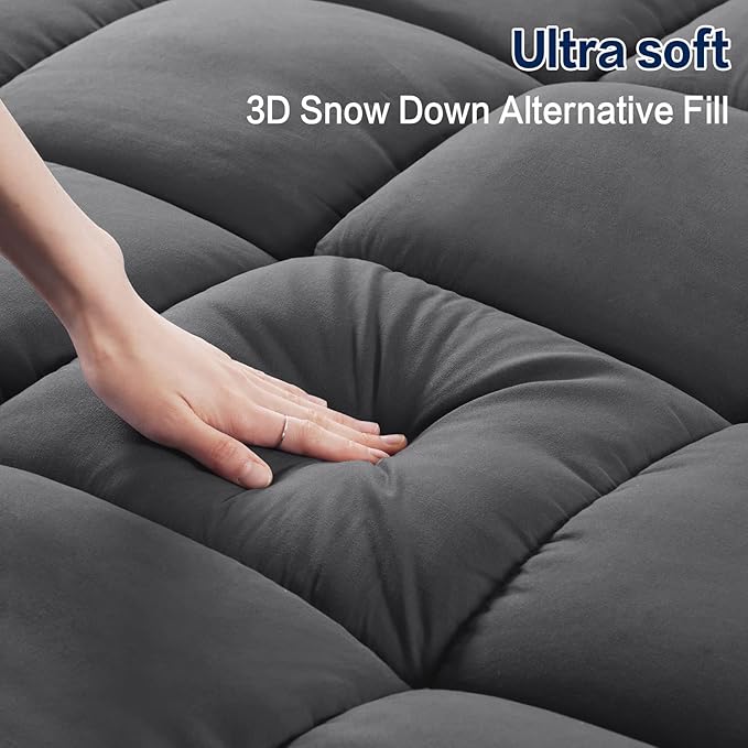 SOPAT Mattress Topper Twin Size Extra Thick Mattress Pad 8-21" Deep Pocket Soft - Image 2