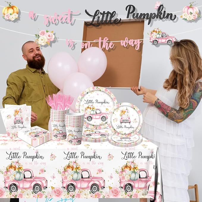 Little Pumpkin Baby Shower Party Decorations Tableware, Napkins - Image 2