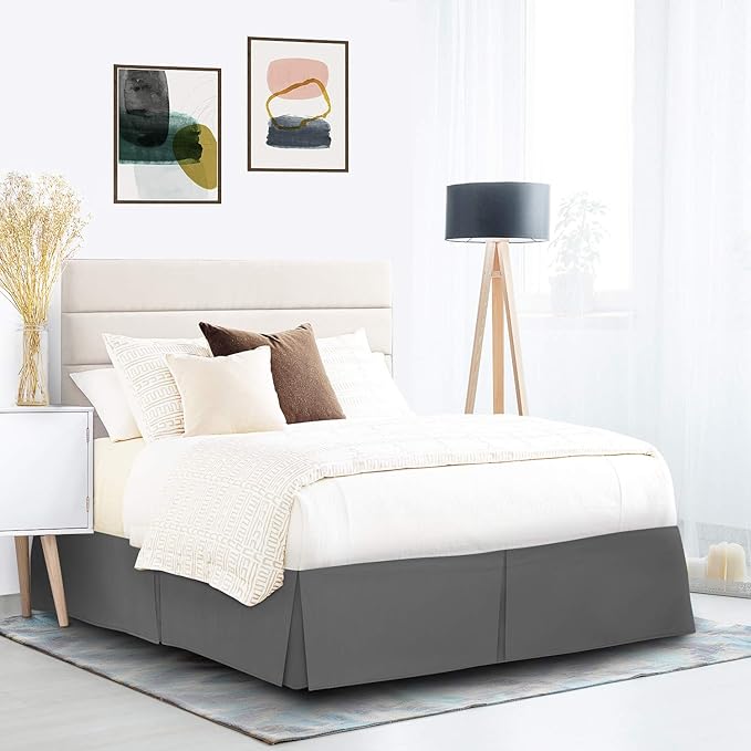 Nestl Dark Gray Full XL Bed Skirt - Image 9