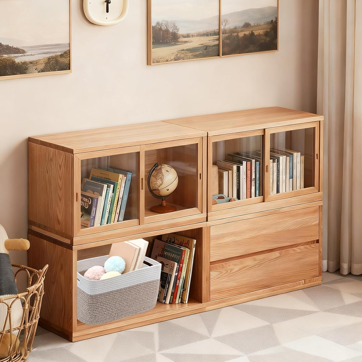 woven baskets,storage baskets for shelves with handles on a desk or shelf