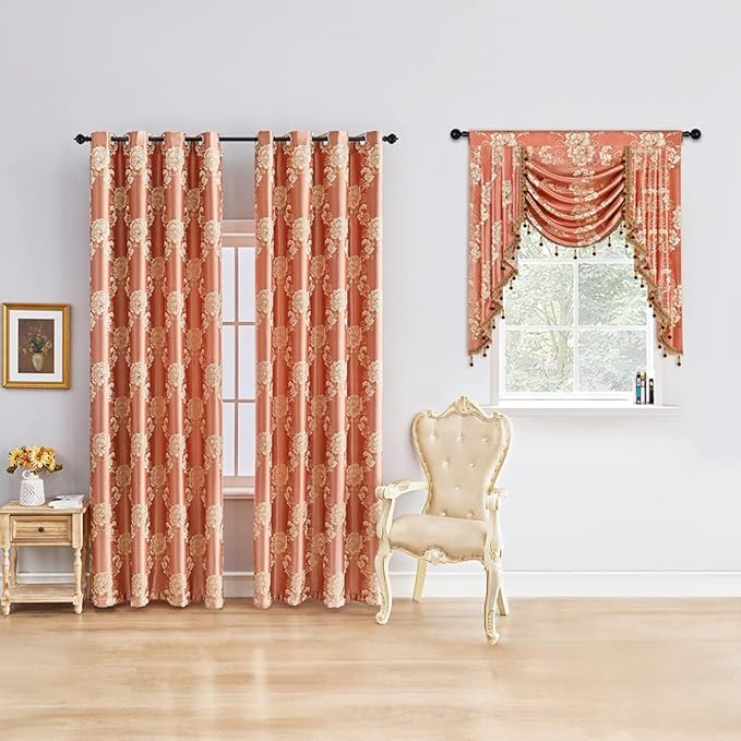 ELKCA European Style Jacquard Single Swag Waterfall Valance - Image 5