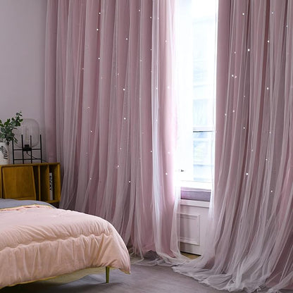 Kinryb Decorative Star Hollowed Out Kids Blackout Curtains - Image 4