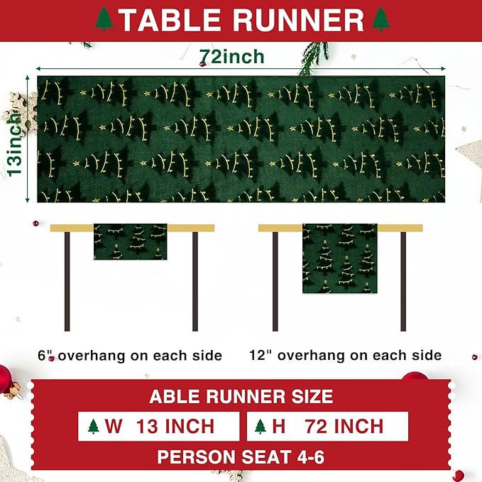 IVAPUPU Christmas Table Runner for Winter Holiday - Image 6