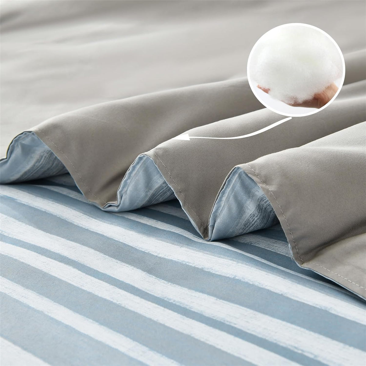 kakijumn striped comforter set full size, 7 piece, package contents