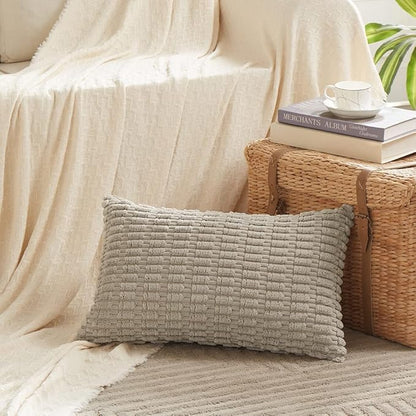 Fancy Homi 4 Packs Neutral Long Lumbar Decorative Throw Pillow Covers 14x24 Inch - Image 2