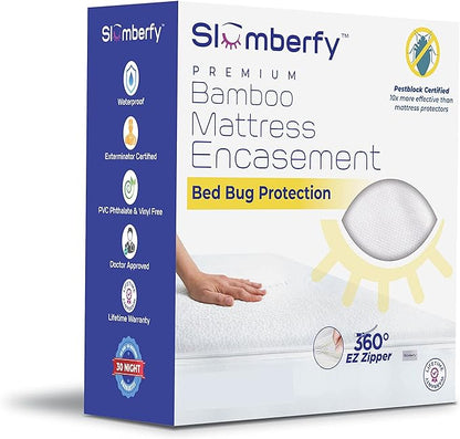 Twin XL Size Waterproof Viscose Made from Bamboo Mattress Encasement by by Slumberfy