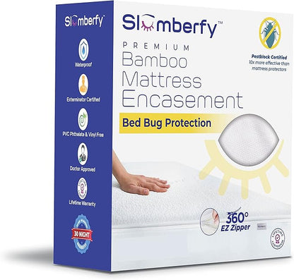 Queen Size Waterproof Bamboo Mattress Encasement by Slumberfy by Slumberfy