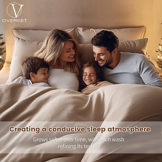 100% Linen Sheets King Size, Breathable & Durable 4-Piece Bed Flax Sheet Set - Image 4