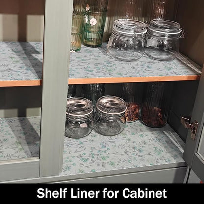 Blue and Green Floral Shelf Liners Non Adhesive and Strong Non-Slip Shelf and - Image 6
