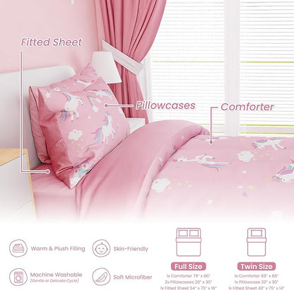 SANDJEST Unicorn Comforter Set Twin Size 68x86in - Image 3