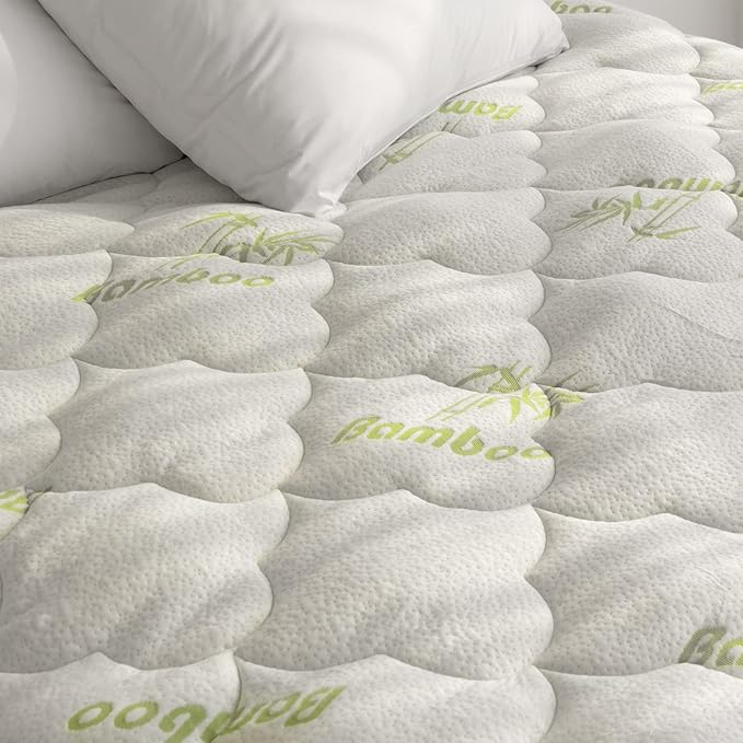 Air Mattress Cover Full Size Mattress Topper, Viscose Made from Bamboo Quilted - Image 2