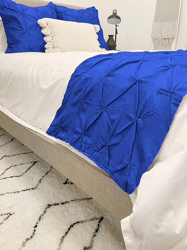 Bed Runner Set - 100% Pure Cotton 800 Thread Count - Luxury 1 Pinch Pleated Bed - Image 3