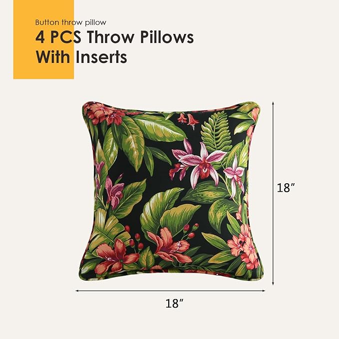 Outdoor Decorative Pillows Pack of 4 - Image 5