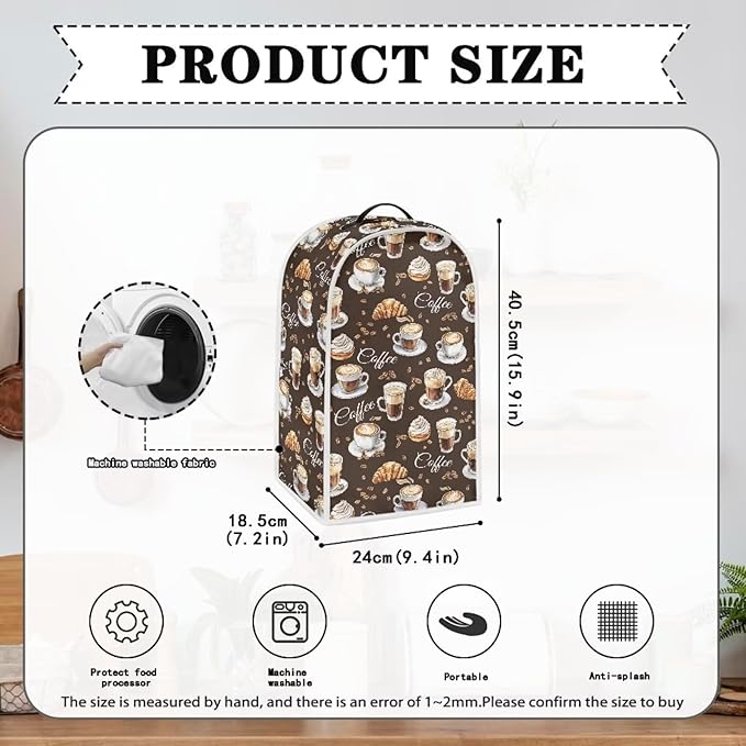 Coffee Bread Print Blender Dust Cover - Image 6
