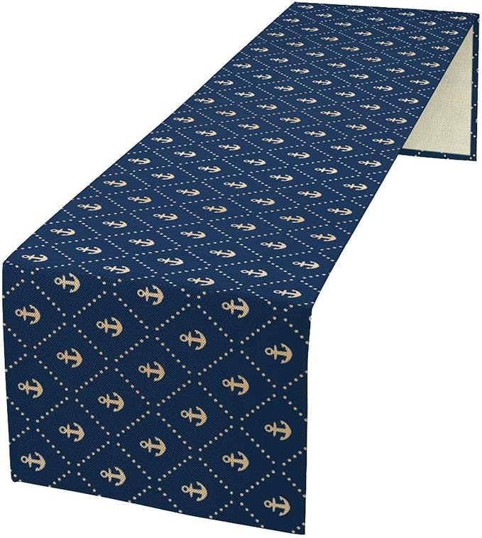 Nautical Anchor Table Runner by Unknown