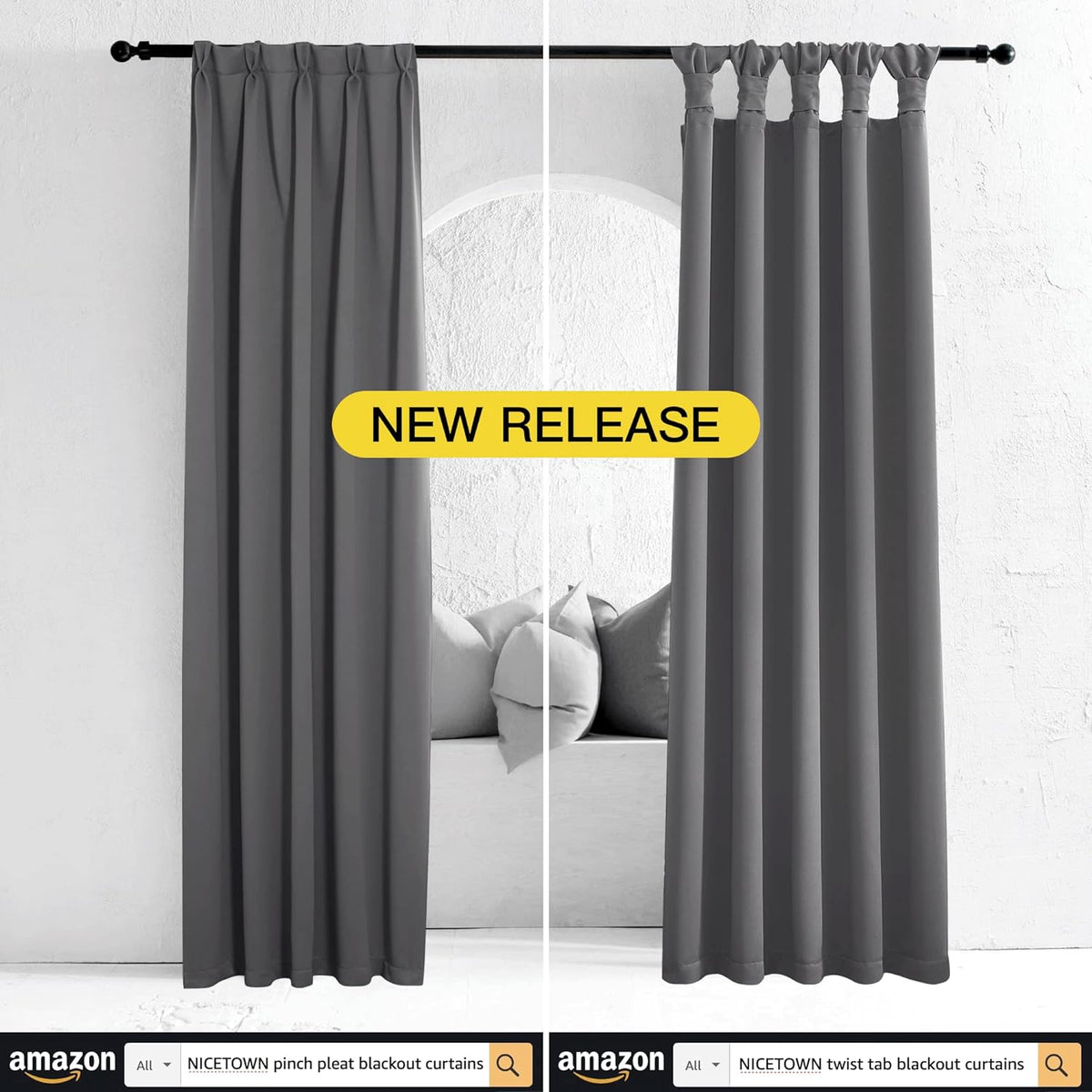 nicetown grey full shade curtain panels for dining, package contents