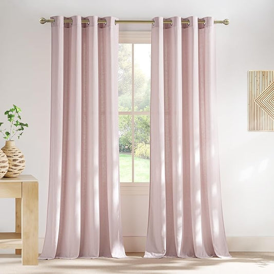 NICETOWN Linen Blush Pink Curtains by NICETOWN