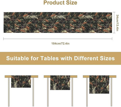 Camouflage Forest Trees Table Runner, Rustic Camouflage Hunting Camp Mossy and - Image 7