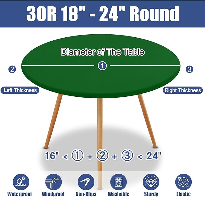 Round Spandex Tablecloth, Elastic Fitted Waterproof Tablecloths - Image 8