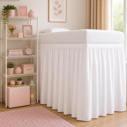 dorm room college microfiber ruffled bedskirts twin-xl, side view