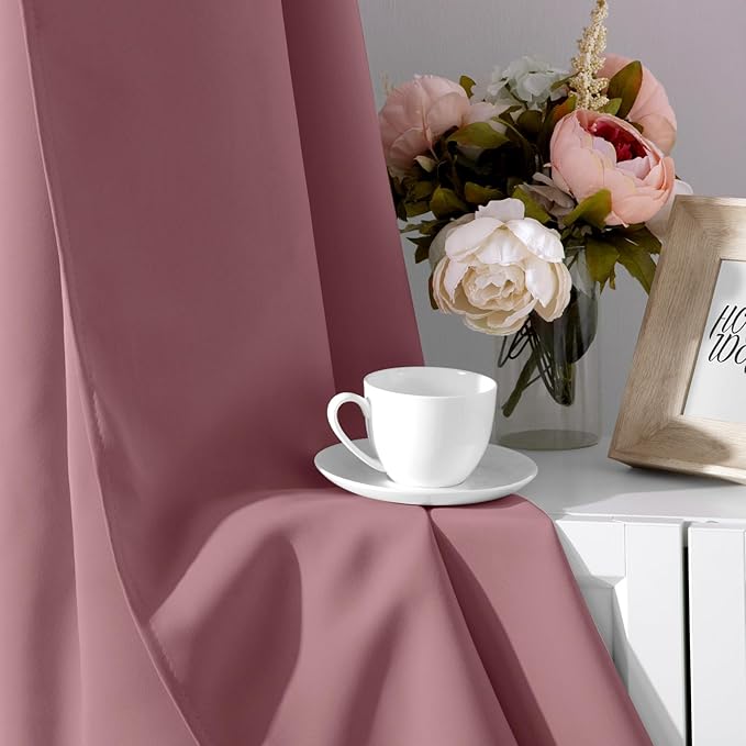 HOMEIDEAS Mauve Blackout Curtains - Image 3