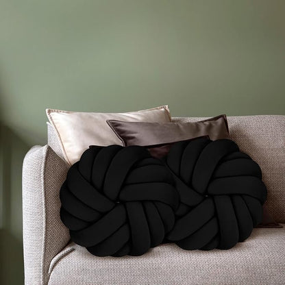 Fumete 2 Pcs 14 Inches Knot Pillow Round Throw Soft Plush Knot Ball Pillow - Image 6