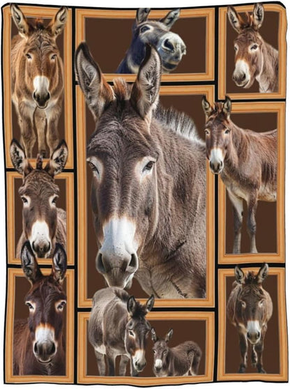 Donkey Blanket Donkey Throw Blanket Flannel Stuff Merch Cozy Decor Fleece Plush - Image 9