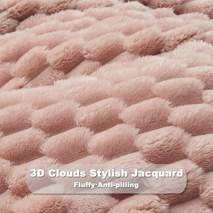NEWCOSPLAY Super Soft Twin Blanket Pink Premium Silky Flannel Fleece 3D Clouds - Image 7