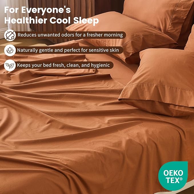 100% Linen Sheet Set Queen Size Extra Deep Pocket Fits 18-24 Inch Mattress - Image 5