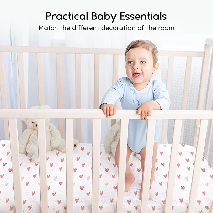 Yoofoss Baby Crib Sheets for Boys Girls, Fitted Crib Sheet 2 Pack for Standard - Image 6
