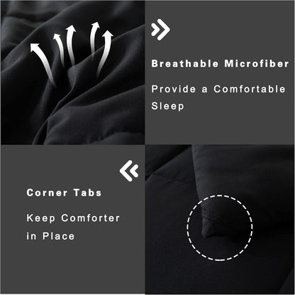 downcool king size comforter set -all season bedding showing dimensions
